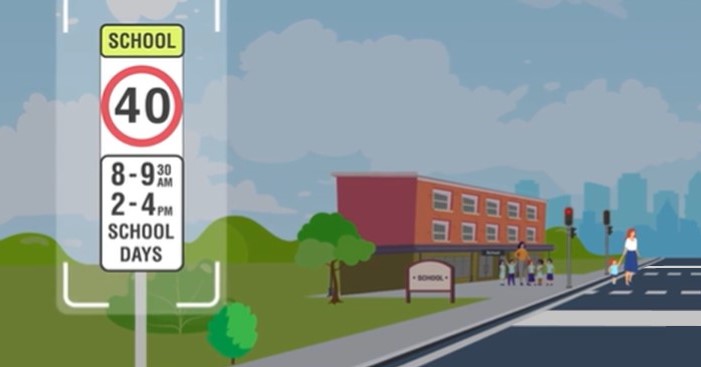 40km/h time-based speed limit on Kensi Road